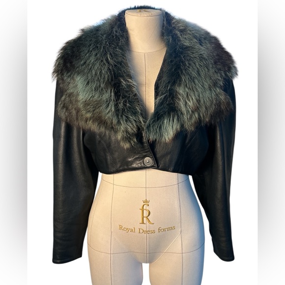 Efrem Jackets & Blazers - 80’s Efrem leather fox fur bolero jacket